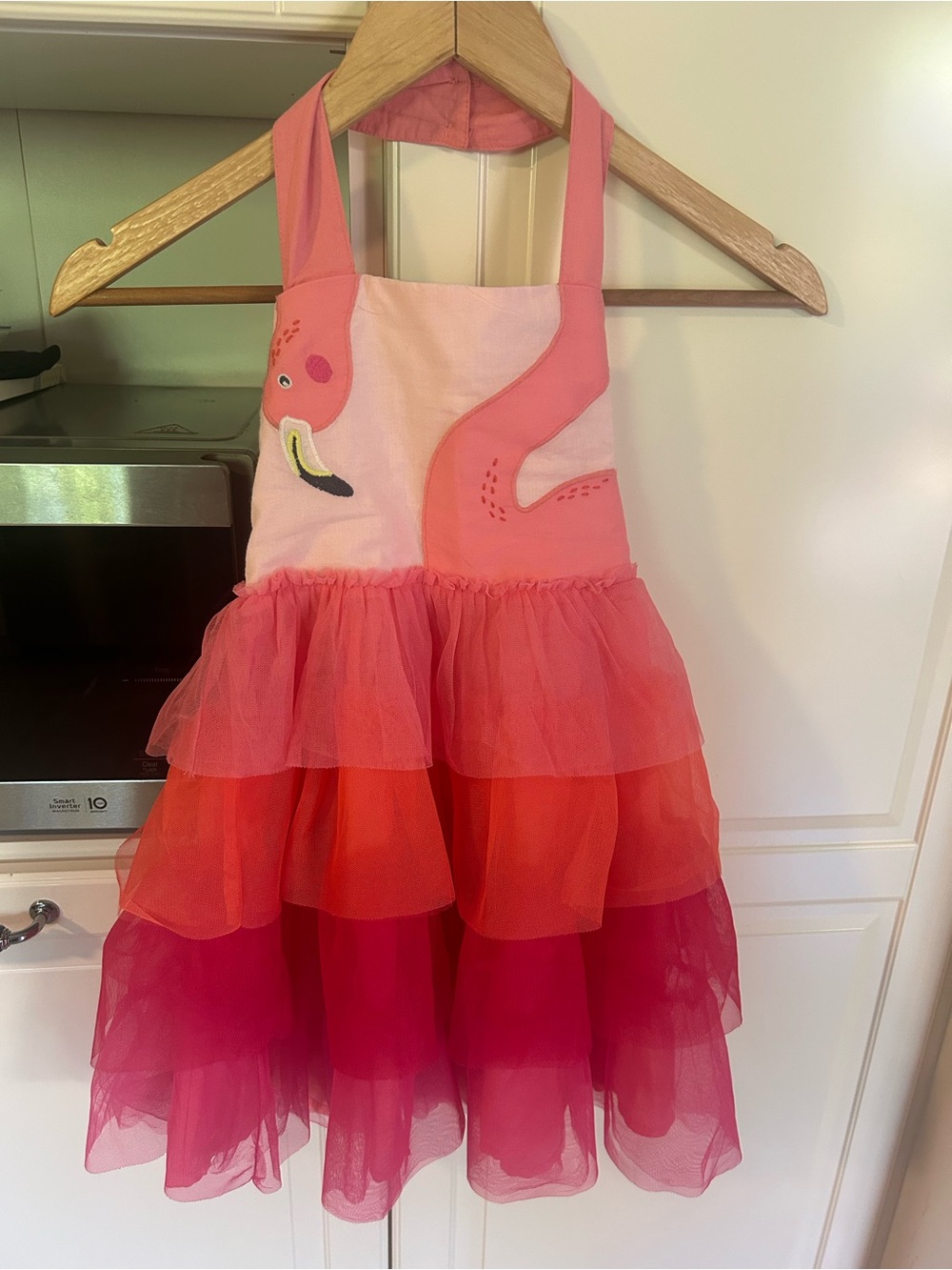Flamingo Halter Neck Tiered Tulle Dress